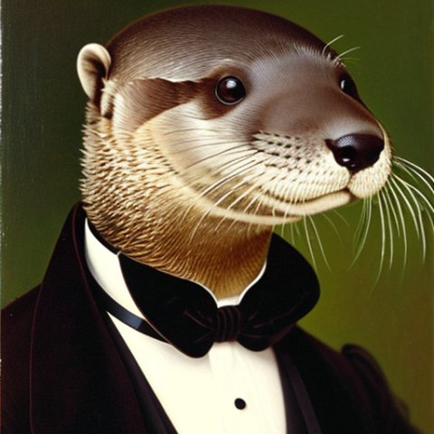 a gentleman otter in a 19th century portrait