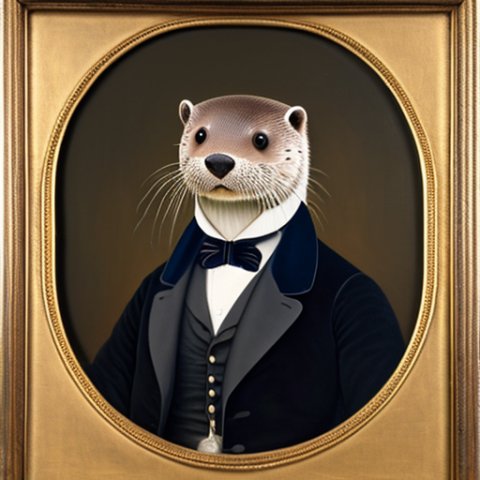 a gentleman otter in a 19th century portrait paint