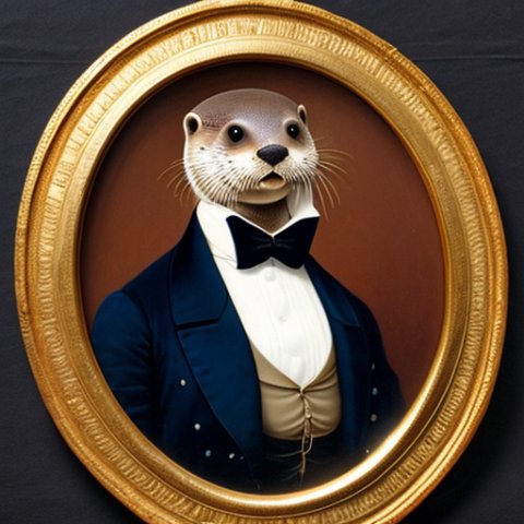 a gentleman otter in a 19th century portrait