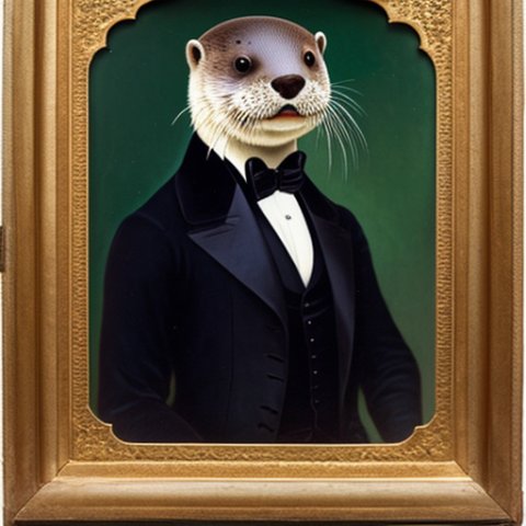 a gentleman otter in a 19th century portrait